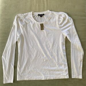 JCrew long sleeve top with ruffle shoulders XS